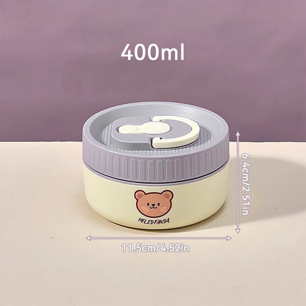 WORTHBUY Microwave Sealed 304 Stainless Steel Thermal Bento Lunch Box Large Capacity Cute Insulated Food Container For Students