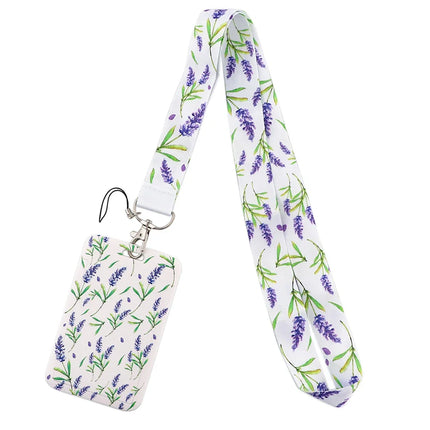 New Sakura Cherry Blossoms Flower lanyard card ID Badge Holder Keychain Pass Gym Mobile Kids Key Holder Key Rings Gift