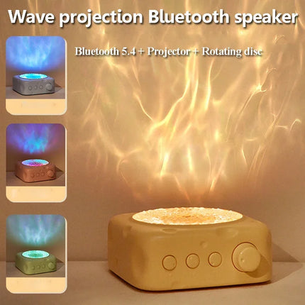 Portable Bluetooth Speaker Wave Projection Light RGB Atmosphere Light Hifi Audio System Wireless MP3 Music Player Birthday Gift