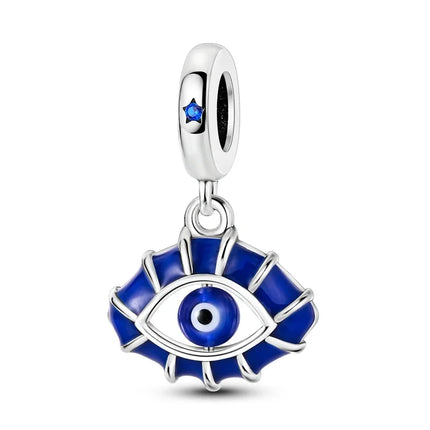Ancient Egypt's 925 Sterling Silver Guardian Pharaoh&Devil's Eye&Pyramid Sphinx Dangle Charm Fit DIY Bracelet Necklaces Jewelry