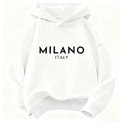 Fashion Letter Printed Milano Italy Y2k Hoodie Kids Children's Sweatshirt Hoody for Boys Girls Casual Hoodies Hip Hop Clothes