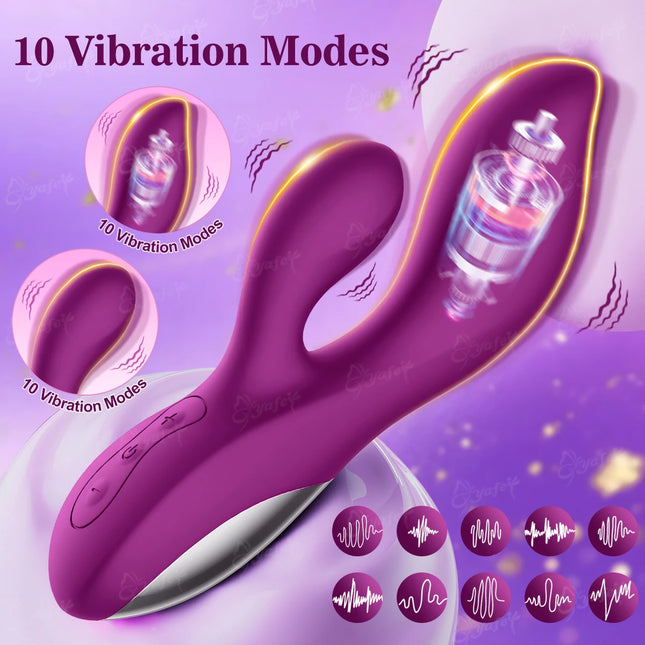 10 Powerful Vibration Modes Rabbit Vibrator G Spot Massager Clitoris Stimulator for Women Sex Toys Shop Adults Goods for Female