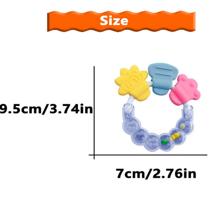Baby Fruit Style Soft Rubber Rattle Teether Toy Newborn Chews Food Grade Silicone Teethers Infant Training Bed Toy Chew Toys Kid