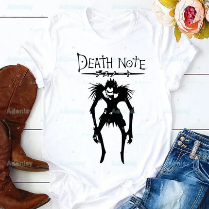 Death Note L Ryuk Summer Shirt Graphic T Shirt Women Tops O-neck Tees Funny Girls Anime Ryuuku Animation Collectable Tshirt