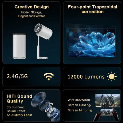 Touyinger X9 Pro Mini Projetor Android 13 Full HD 1080P 4K Vídeo BT WiFi Portable Home Theater Media Video Player Smart Beamer