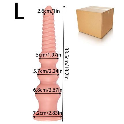 Large Long Spiral Anal Plug Training Expansion Big Knot Butt Plug Anal Dilator Prostate Massager Anal Sex Toys For Women Men Gay