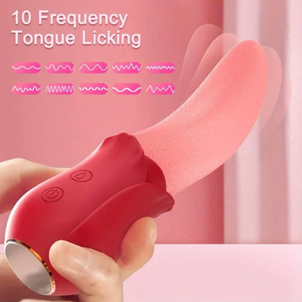 Rose Toys -10 Licking Vibration Modes Clitoris And G-spot Stimulators Unisex Adult Sex Toys For Ultimate Enjoyment Couple Fun