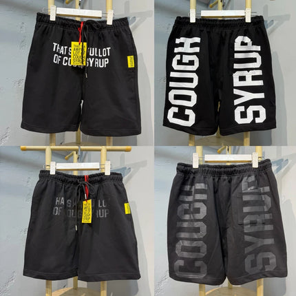 26SS New American Style That's A Awful Lot of Cough Syrup Shorts Sporty Casual Letter Printed Shorts