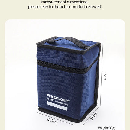 FINECOLOUR Large Capacity Zipper Pen Bag Art Markers Canvas Storage Navy Blue Bag Hold With base 120/168/240Pcs Markers Pen
