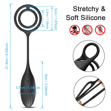 Vibrating Anal Vibrator Prostate Massager Anal Plug Cock Ring for Men Butt Plug for Gay Penis Ring Sex Toy for Male