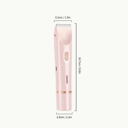 2-in-1 Dual-Head Electric Trimmer for Women – Gentle Precision for Face, Body & Bikini