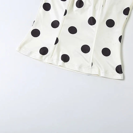 Weird Puss Polka Dot Strapless Tank Top Women Lace-Up Hollow Backless Sexy Summer Trend Hottie Wild Classic Skinny Streetwear
