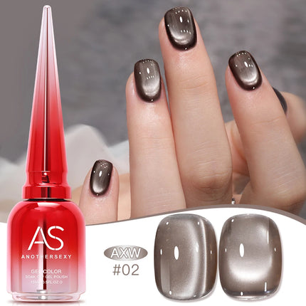AS 15ml Luxury Coffee Cat Nail Gel Polish Tpo Free Soak Off UV LED Dark Brown Cat Eye Manicure Gel Polish Nail Art Varnish Gel