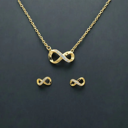 925 Silver Moon Earrings&Necklace Sets Infinity Heart Earring &Necklace S925 For Women Popular Engagement Jewelry Gift