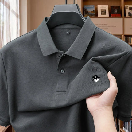 Summer best-selling brand new cartoon exquisite pattern embroidered polo shirt fashionable men 100% cotton comfortable short top