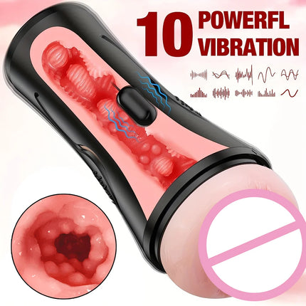 Male Masturbator Realistic Pocket Pussy Vagina Textured Soft Fleshy Texture Penis Training Masturbators Sex Machine Toy for Men