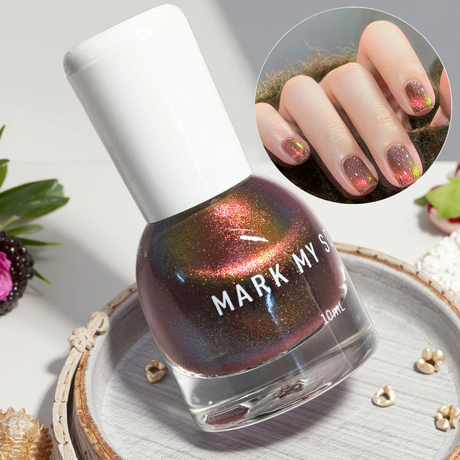 S82 Neon Sky - 10ml No - bake Cat's Eye Nail Polish. It dries quickly and lasts long. With a mysterious and deep main color
