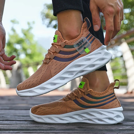 Men's Mesh Running Shoes Breathable Lightweight Sneakers Outdoor Mesh Black Running Shoes Athletic Jogging Tenis Walking Shoes
