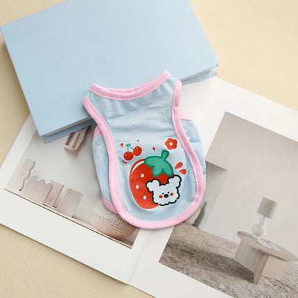 Dog Summer Cooling Outing Vest Pet Ice Silk Cool Clothes Cartoon Fruit Animal Printed Clothing XS-6XL
