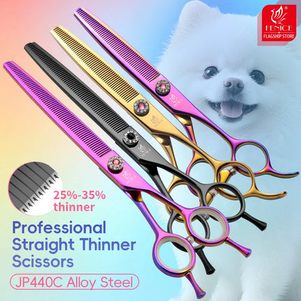 Fenice 6.5/7.0 inch JP440C pet scissors dog grooming scissors thinning scissors shears for animal hair tijeras peluquería canina