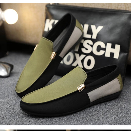 2025 Spring/Autumn New Arrivals: Fashionable Men's Shoes Large Colour Block Patchwork Loafers Versatile Stylish  Student Shoes