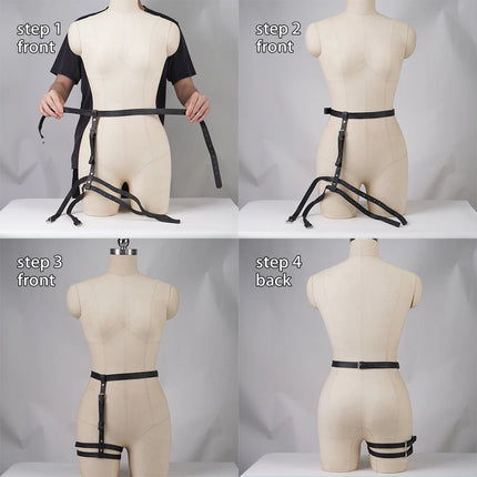 Adjustable PU Leather Waist to Thigh Harness Women Erotic Leg Garter Belt BDSM Bondage Fetish Gothic Lingerie Strap Accessory