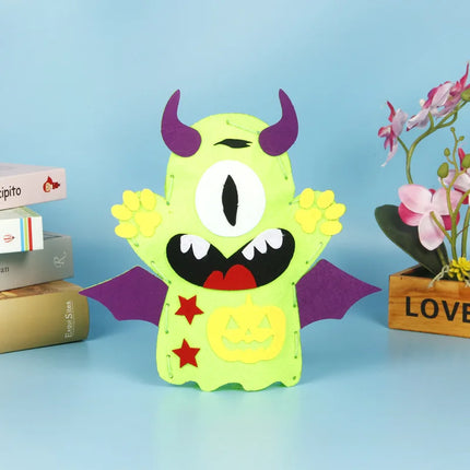 DIY Sewing Halloween Hand Puppet Non-woven Craft Kit for Kids Role Play Pirate Monster Handmade Doll Halloween Party Favor Gifts