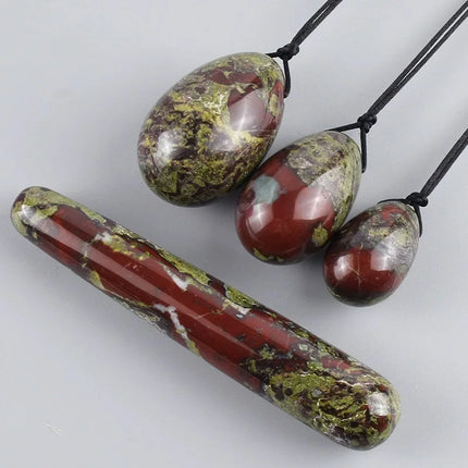4Pcs Set Natural Jade Yoni Egg & Wand Women Kegel Exerciser Vaginal Muscles Tightening Ball Natural Crystal Jade Eggs