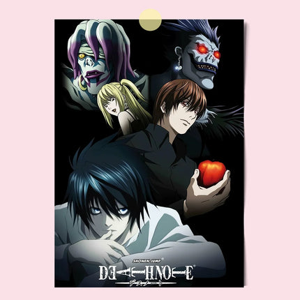 Japanese Comics Death Note Frameless Canvas Painting Poster Light Yagami Comics Peripheral Misa Amane Indoor Room Decoration