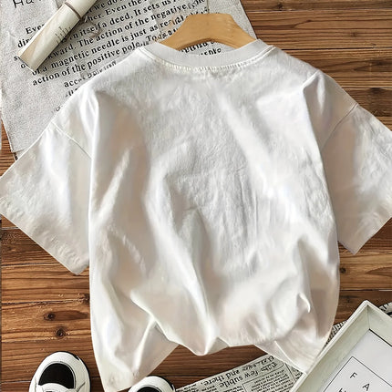 Short-Sleeved Round-Neck Women's T-Shirt with a Floral Print Featuring the Phrase "It Is Well with My Soul" Graphic Tops