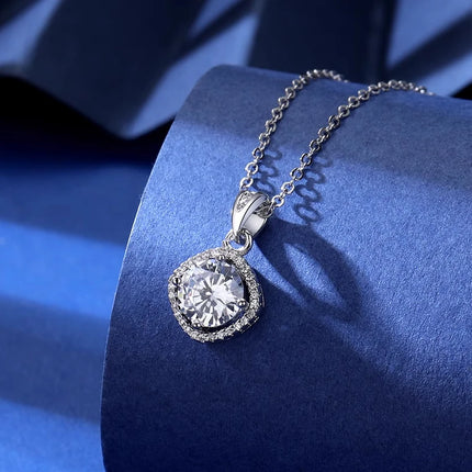 Classic 4 Prong Moissanite Pendant for Couple Men Women Wedding Jewelry Necklace D Color Lab Diamond Luxury Fine Jewelry