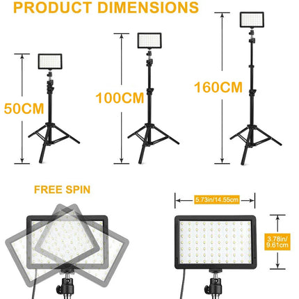 LED Photography Video Light Panel Lighting Photo Studio Lamp Kit For Shoot Live Streaming With Tripod Phone Stand RGB Filters