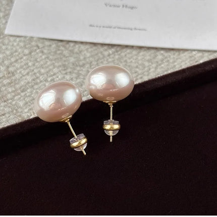 French Simple Pearl Silver Needle Earrings for Women Exquisite Imitation Pearl Elegant Stud Earrings Wedding Party Jewelry