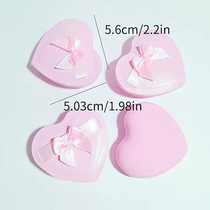 2/5pcs Heart Bow Makeup Powder Puffs That Can Be Used In Both Dry And Wet Combinations Cotton Candy Air Cushion Powder Puff