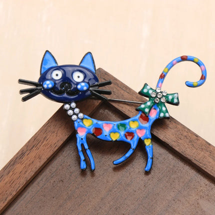 Cute and Exquisite Cartoon Cat Animal Design Brooches for Men and Women, Jewelry, Fashion Accessories, and Couple's Party Gifts
