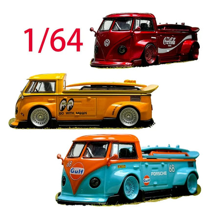 LMLF Diecast 1/64 Scale Volkswagen Alloy Car Model Volkswagen T1 Pickup Truck Play Vehicles Toys for Boys Original Box