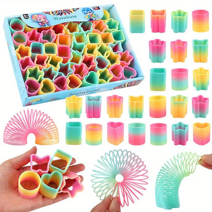 8/16PCS Mini Multi-Shaped Rainbow Magic Springs Circle Toys Kid Birthday Party Favors Giveaway Gifts Souvenir Pinata Fillers