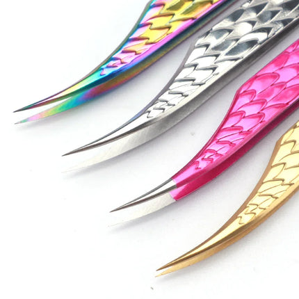 Professional Eyelash Tweezers for Lash Extension, Stainless Steel High Precision Eyelash Extension Eyebrow Tweezers