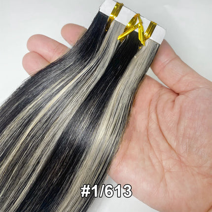 European Double Drawn Russian Human Hair Tape Hair Extension, High Quality Natural Remy Tape In Hair Extension