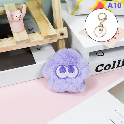 Cartoon Splatoon Inkling Plush Keychain Anime Orange Red Inkling Kawaii Animal Backpack Pendant Soft Stuffed Cartoon Toy Doll