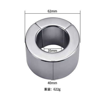 Stainless Steel Magnetic Ball Stretcher Heavy Silver Penis Ring Cock Weighted Exercise Scrotum Pendant Male Bondage Sex Toys