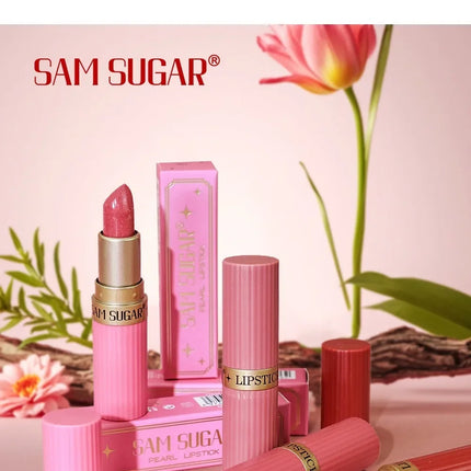 Nude Pink Luxurious Metallic Glitter Lipstick Long-Lasting Waterproof Non-Fade Shimmery Pearl Sparkling Brown Lip Gloss Makeup