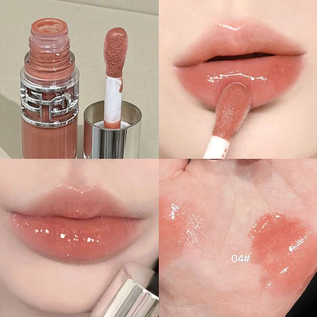 Transparent Moisturizing Lip Gloss Hydrating Drying Lips Mirror Lipstick Makeup Crystal Lip Oil Mirror Lip Glaze Tinted Plumper