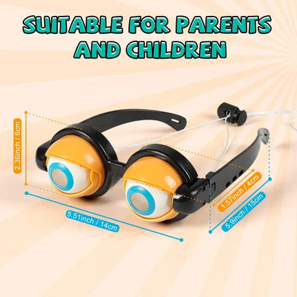 1Pairs Halloween Crazy Eyes Kids Funny Glasses Toy Novelty Creative Gag Prop Eyewear for Party Costume Joke Accessory
