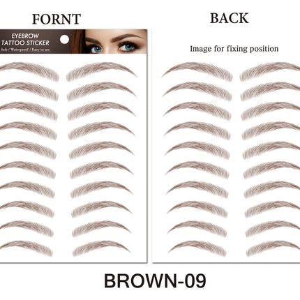 6D Hair-like Eyebrow Sticker Water-based Brow Tattoo Stickers Long Lasting Waterproof Nutural Enhancers False Eyebrows Cosmetics
