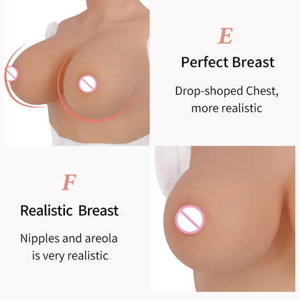 Silicone Breast Forms Realistic Fake chest Tits U-CHARMMORE  Enhancer Crossdresser Drag Queen Shemale Transgender Crossdressing
