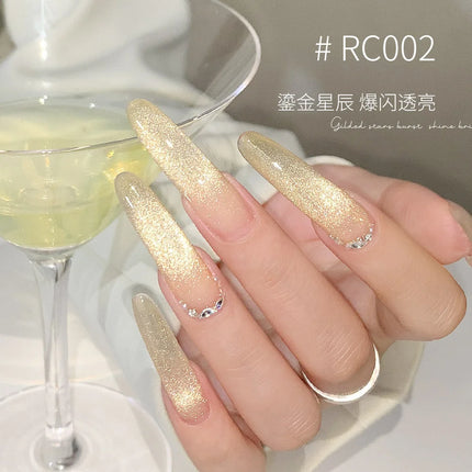 KASI Float Light Jump Gold Cat Eye Gel Nails Polish 15ml Magnetic Gel Flash Semi Permanent Soak Off Nail Gel For Nail Salon