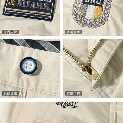 2024 New Men's Casual Pants Summer Fashions Loose Straight Men's Khaki Trousers 97%cotton Stretch Fabric Bruce&Shark Big Size 40