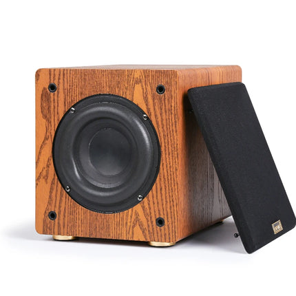 Professional 6.5-inch Passive Subwoofer with 100W Peak Power 4 Ohms Built-in Crossover Home Theatre Home Use Wooden Speaker