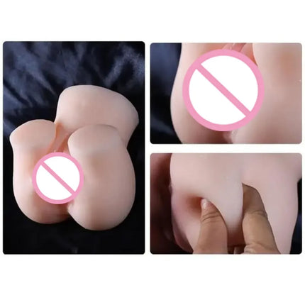 WAKEWAY S/M/L Double Hole Aircraft Cup Vagina Buttocks Mold Male Big Butt Masturbator Adult  Buttocks Big Buttocks